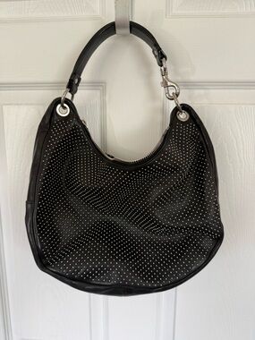 Jimmy Choo Black Studded Shoulder Hobo